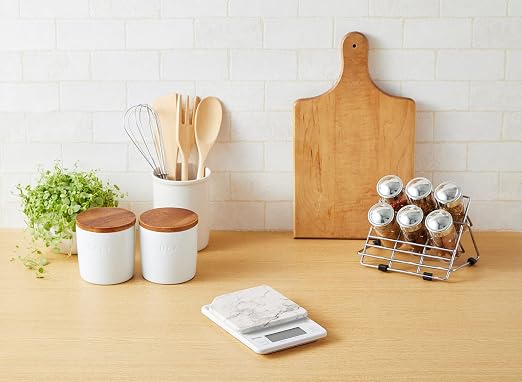 Tanita KJ-213 SWH Cooking Scale, Kitchen Scale, Cooking, Digital, 4.4 lbs (2 kg), 0.04 oz (1 g) Units, 1 Second Startup, 1 Second Measurement, Stone White, Instantly Detaches
