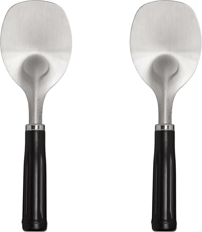 HIC Kitchen Classic Ice Cream Parlor Spade, Stainless Steel, Wide Flat Blade For Ice Cream Cakes Gelato Sorbet Frozen Yogurt, Set of 2