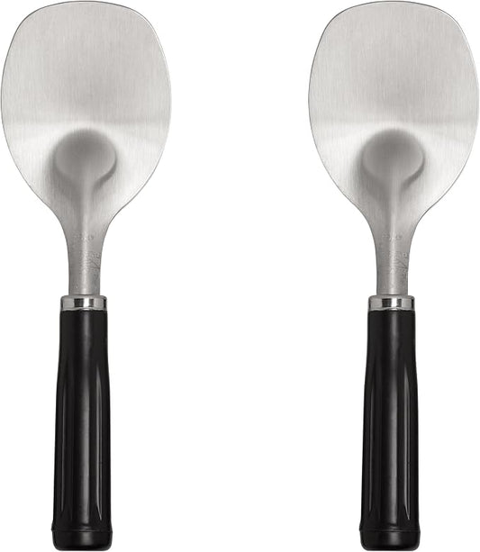 HIC Kitchen Classic Ice Cream Parlor Spade, Stainless Steel, Wide Flat Blade For Ice Cream Cakes Gelato Sorbet Frozen Yogurt, Set of 2
