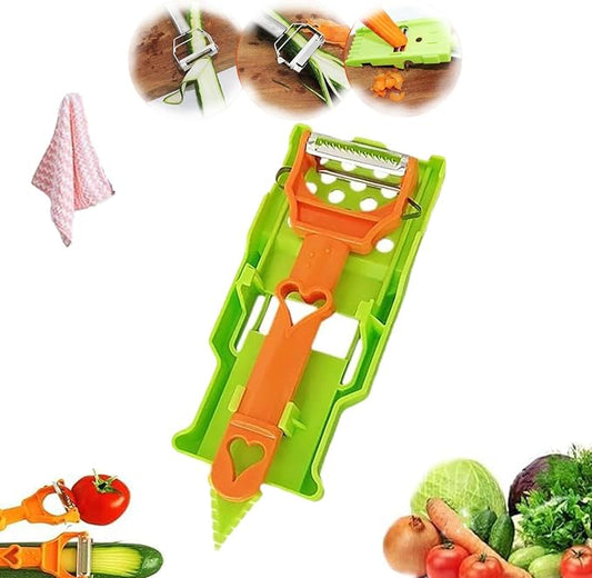 Multifunctional Kitchenware Set,Multifunctional Peeler,A Slicer and a Vegetable Peeler,2025 New Upgrade 2 in 1 Cutter and Julienne Set,Julienne Peeler Vegetable Peeler (Orange)