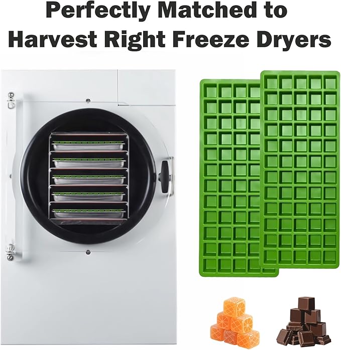 5 Pcs Silicone Food Molds for Harvest Right Freeze Dryer Medium Square Trays BPA-Free Reusable for Fruit Vegetable Ice Cubes Chocolate Candy