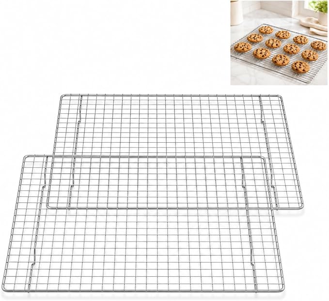 Mrs. Anderson’s Baking Professional Half Sheet Baking and Cooling Rack, 16.5 x 11.75-Inches, Set of 2