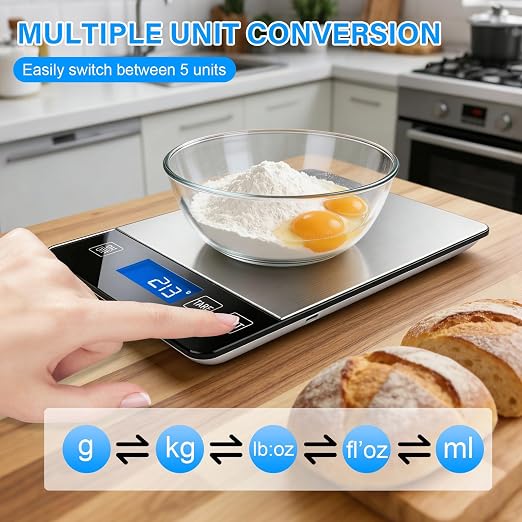 33lb Digital Kitchen Food Scale | Food Scales for Kitchen Weight Grams and Ounces Pounds/Ounces/Grams be Freely Changed for Daily Use Home Baking