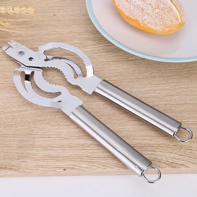 Multifunctional Stainless Steel Jar Opener, Manual Can Opener Adjustable Bottle Jar Lid Remover, Handy Screw Can Bottle Lid Grip Wrench Helper, Kitchen Tool