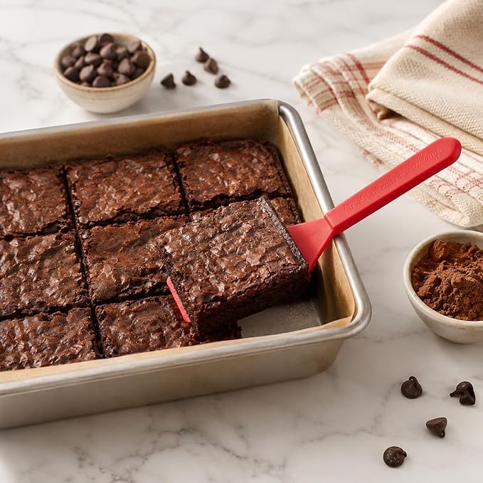 Mrs. Anderson’s Baking Mini Brownie Serving Spatula, 8-Inches x 1.5-Inches, Heat-Resistant Flexible Nonstick Silicone, Red