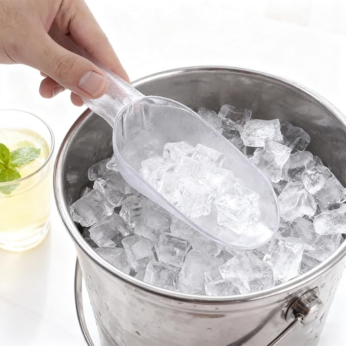 Plastic ice scoop for freezer - 24oz ice scoop BPA-FREE polycarbonate scoop with ergonomic handle, ideal for ice maker,ice cube, ice bucket, coffee beans, popcorn,ice cream, dishwasher safe (1 Pack)L