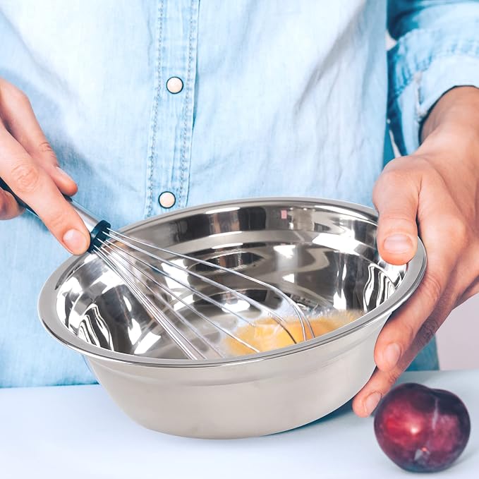 4 Packs Stainless Steel Mixing Bowls, Serving Bowls, 8.66 Inches