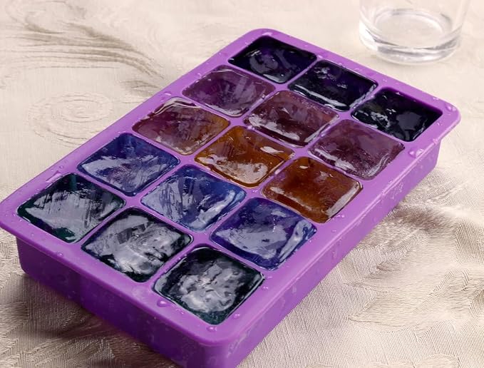 Ice Cube Mold Silicone Ice cube Tray Large Squares 2 x 6 Big Ice Cube Molds Set - Makes 12 Cubes! The Large Ice Cube Molds Made from Food Grade Silicone & are Reusable