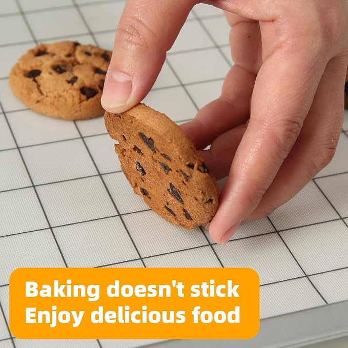 Silicone Baking Mat Roll 16IN*5FT Free Cutting, Non-Slip Pastry Mat, Non-Stick Reusable Air Fryer Liner, Oven Liners, Counter Mat, Freeze Dryer Mat, Easily Cut to Size Fit All Ovens Pans Tins Dishes