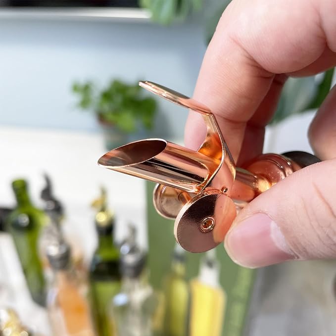 Pafuen 6 Pack Liquor Pour Spout, Oil Pourer, Olive Oil Pour Spout for Olive Oil Dispenser (Rose Gold)