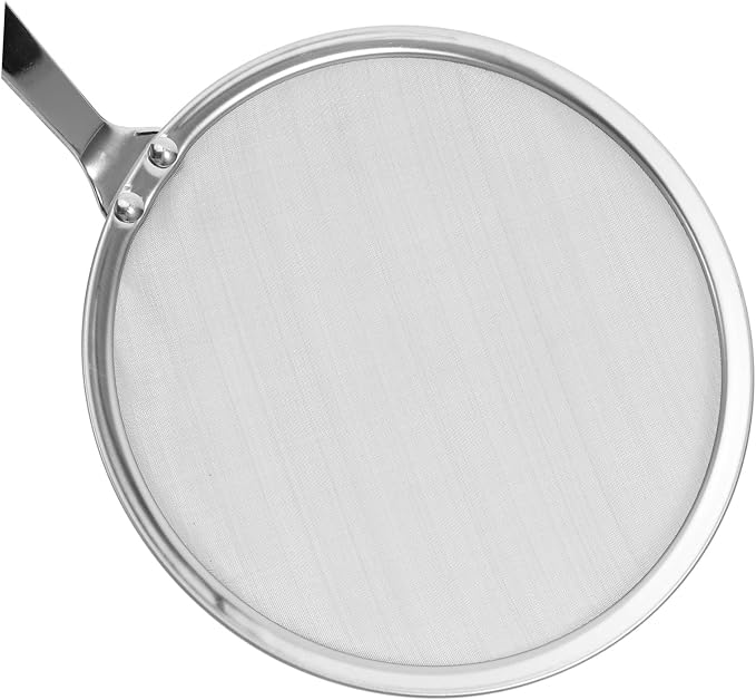 PRETYZOOM Fine Mesh Skimmer Spoon with Handle Multi-functional Colander Strainer for Cooking Small for Oil Separation and Food Filtering