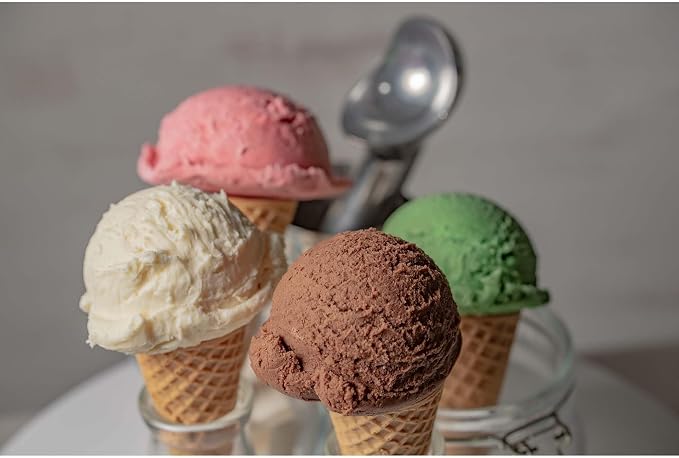 HIC Kitchen Anti-Freeze Ice Cream Scoop, Non Toxic Self Defrosting Handle, Easy Release For Ice Cream Gelato Sorbet Frozen Yogurt, Set of 2