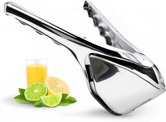 Heavy Duty Metal Lemon Squeezer, Manual Handheld Citrus Juicer | Solid weight food-grade manual press. Easy to clean. Ideal for fresh lime juice, small oranges and bar cocktails