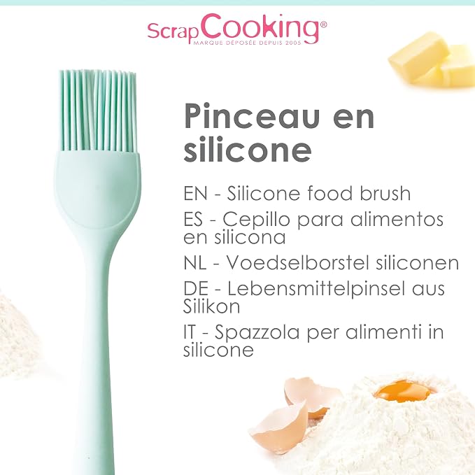 ScrapCooking 5281 Silicone Pastry Brush for Decorating, Topping, Icing, 27.2 cm