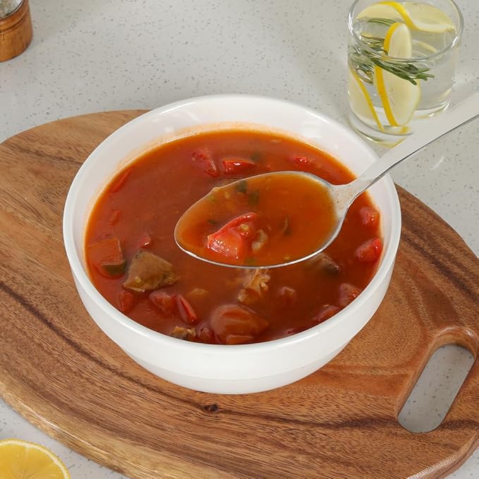 Serving Spoons Set, Large Serving Spoons with Silicone Handles | Stainless Steel Serving Spoon, Slotted Spoon & Soup Ladle Set for Buffet and Home Kitchen