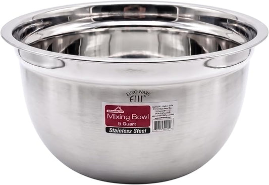 Euro-Ware Mixing Bowl, 5 quart, Stainless Steel