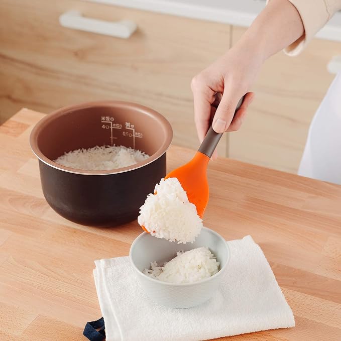 Liflicon Multifuctional Rice Paddle Rice potato food Service Spoon, Non-stick/Eco-friendly/Heat-resistant Up to 446 Degree Fahrenheit Best Silicone Kitchen Utensils Rice Paddle Spoon,Works for Rice