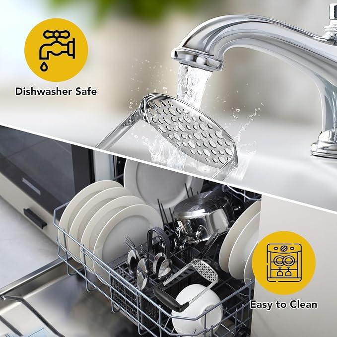 Stainless Steel Masher, Manual Potato Masher, Vegetable Mashing Tool. for Mashed Meat, Baby Food, Avocado, Bean, Fruit etc