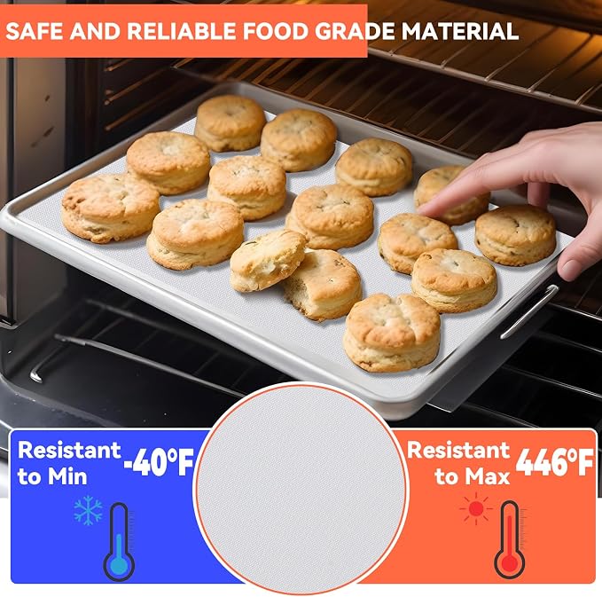 16IN x 6FT Silicone Baking Mat Roll - Large Food Grade Silicone Sheet Heat Resistant for Oven Freeze Dryer Liner, Non-stick Pastry Mat, Non-slip Kitchen Countertop Protector