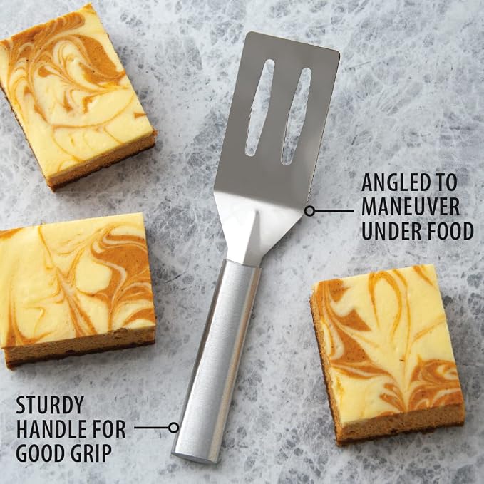 Rada Cutlery Spatula (R114), 3.38" x 2" Stainless Steel Face, Silver Handle