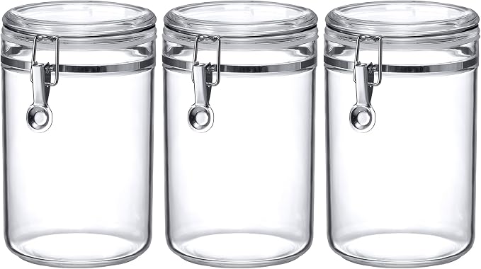 Cathy - 56-Ounce Plastic Canister (Set of 3), Plastic Airtight Food Container, Stackable for Pantry Storage, BPA-Free and Shatter-Proof, Perfect for Home and Commercial Use