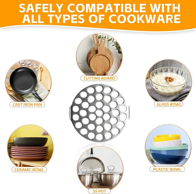 Potatoe Masher Stainless Steel - Heavy Duty Potato Mashed, Professional Integrated Masher for Avocado, Potatoes, Beans, Meat, Vegetables