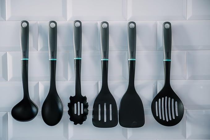 NERTHUS FIH 1244 Kitchen Spatula, Nylon, Black/White