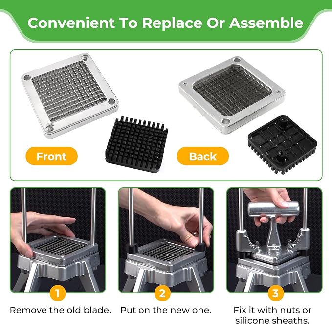 Replacement Chopper Blade Commercial Vegetable Chopper Dicer Stainless Steel Blade for Fruit Cutting Machine Tomato French Fries Cutter (2 * 1/4″ Blade)