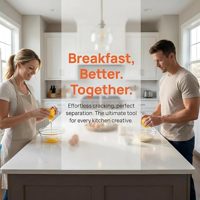 2026 Upgraded Stainless Steel Egg Cracker and Separator – 2 Pack Raw Egg Opener with Shell Cutter, Dishwasher Safe Egg Tool, Yolk & White Separator for Fresh Eggs, Not for Hard Boiled (Yellow)