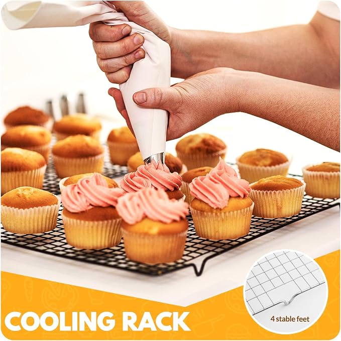 2 PCS Cooling Racks for Cooking and Baking, 15x10 Inches Stainless Steel Cooling Rack, Sheet Pan with Wire Rack for Baking Sheet, Bacon Rack Oven Safe Fits Jelly Roll Sheet Pan