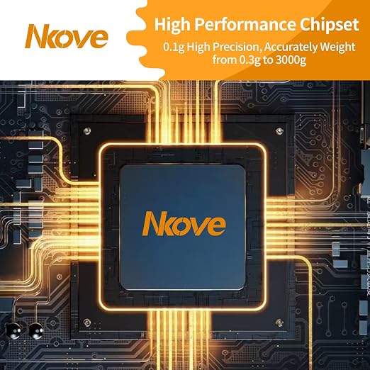 NKOVE Coffee Scale with Timer, 0.1g High Precision Espresso Scale 3kg | Digital Coffee Weight Scale with Tare Function, LED Display, Battery Powered, for Pour Over Coffee and Espresso Machine