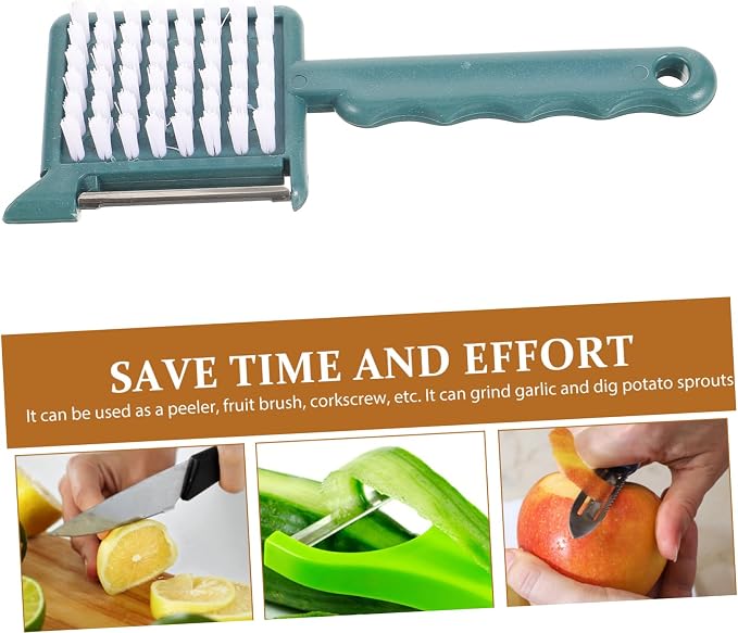 Hemoton Peeler Brush Bottle Opener Potato Brush Fruit Peeler Garlic Press Kitchen Tool