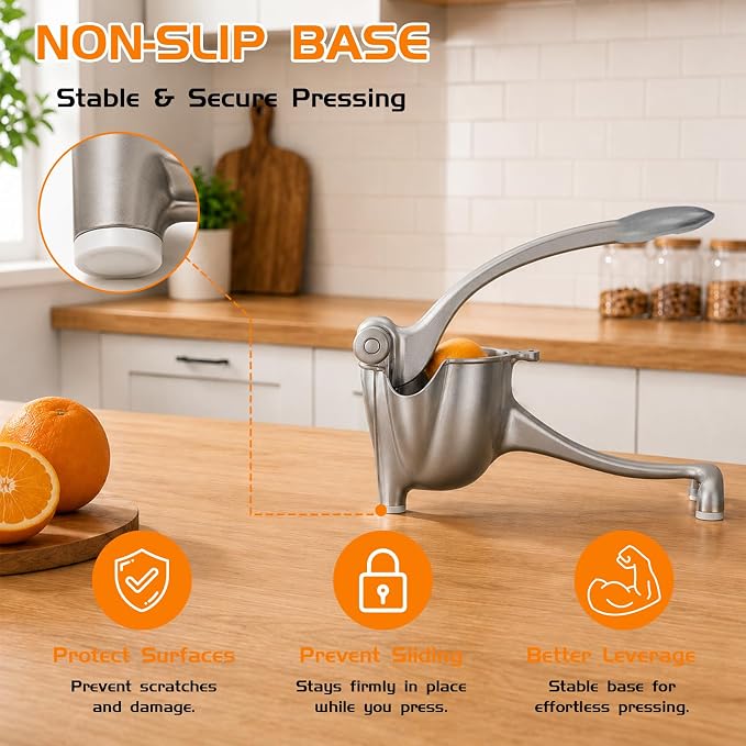 Heavy Duty Manual Juicer Hand Press, Whole Fruit Citrus Lemon Squeezer, Aluminum Fruit Press for Orange Lime Pomegranate, No Pre-Cutting for Home Commercial Bar Use