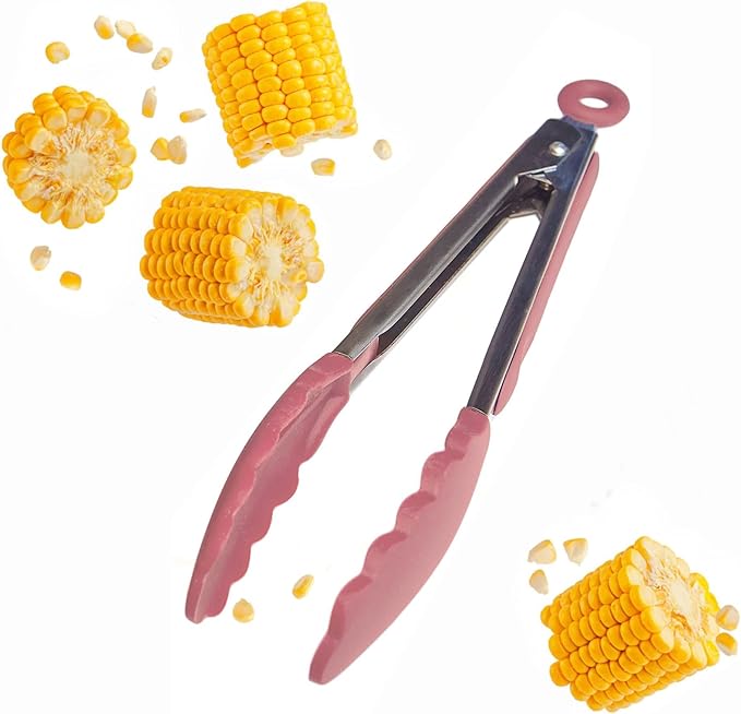 Starpack Get a Grip Silicone Kitchen Tongs (9 Inch) - LFGB Non Toxic, 600°F Heat Resistant, BPA-Free - Heavy-Duty Stainless Steel, Locking - Dishwasher Safe for Nonstick Cookware Earthy Pink