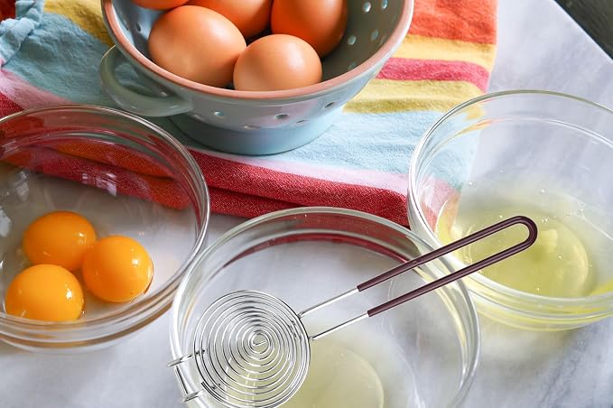 Egg Separator Egg Yolk White Separator Stainless Steel Egg White Yolk Sifting Filter Egg Divider Kitchen Tool for Baking/Cooking