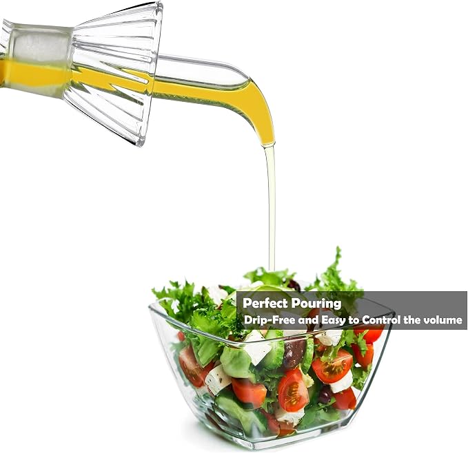 9 oz/250 ml Glass All-Purpose Cruet, Glass Oil Decanter and Cruet for Kitchen and BBQ oil dispenser bottle for kitchen Cooking Oil Dispenser Oil Bottle
