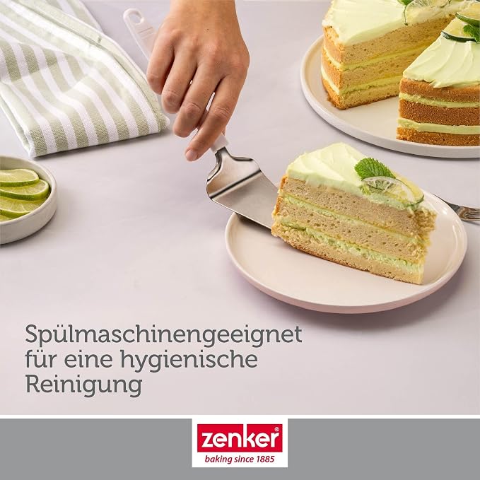Zenker Pure Elegance Cake Server - 28 cm, Stainless Steel Cake Server with Ergonomic ABS Handle, for Lifting and Serving Delicious Cakes, Pizza etc., Dishwasher Safe & Rustproof