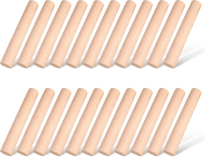 Patelai 20 Pieces Small Wooden Rolling Pin, Dumpling Dough Roller Wooden Mini Rolling Pins Kitchen Utensil Tool for Fondant, Pasta, Bread, Pastry, Cookies, Pizza, Pie, Cylinder Style, 6.3 Inch