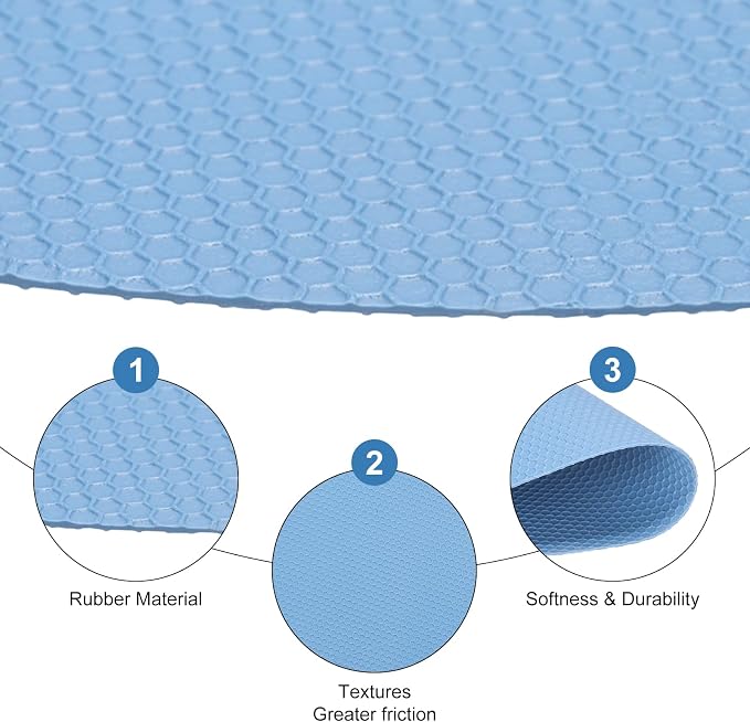 uxcell 3Pcs Rubber Jar Opener Grippers Pads, Multi-function Heat-insulated Non-Slip Grippers Pads for Jars, Kitchen Tool for Easy Opening (Blue, Circle)