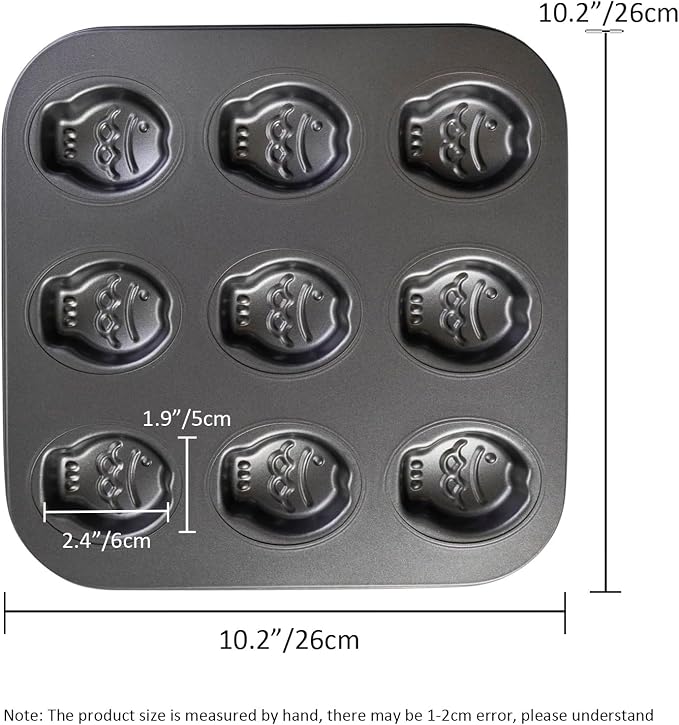 9 Cup Nonstick Fish Shape Muffin Cupcake Pan Mini Taiyaki Cake Fondant Topper Decoration Cornbread Cat Dog Puppy Treat Ice Cube Chocolate Madeleine Cookie Biscuit Baking Tin Tray Mold Maker