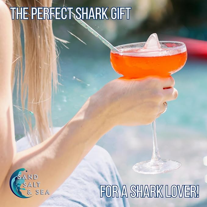 Silicone Shark Fin Ice Cube Tray, 100% Food Grade, BPA-Free Sharkweek Shark Gifts, Dishwasher Safe Silicone, Shark Party or Birthday Gift, Upright-Floating Fin Ice Mold