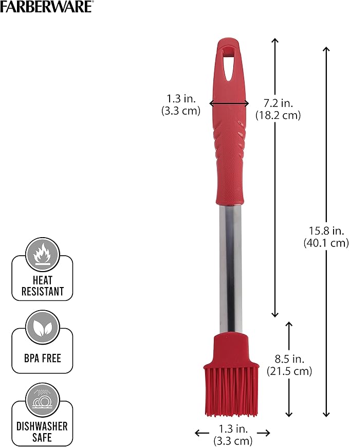 Farberware BBQ Basting Brush, 15.94-Inch, Red