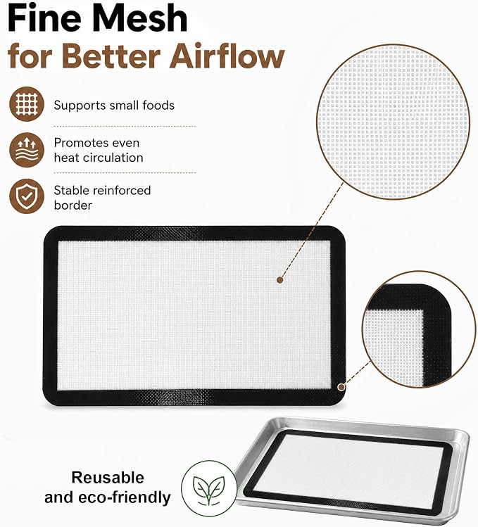 10 Pcs Silicon Baking Mat Compatible with Harvest Right Freeze Dryer | Baking Silicone Mat for Baking, No Stick Durable Silicone Cooking Mat Easy Clean Trays Drying Liners for Kitchen