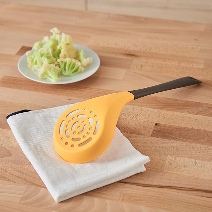 Liflicon Kitchen Premiun Silicone Skimmer Slotted Spoon Fring Spoon Strainer Slotted Spoon Ladle Skimmer Conlander Heat Resistant Up to 446 Degree Fahrenheit Best Silicone Kitchen Utensils Skimmer