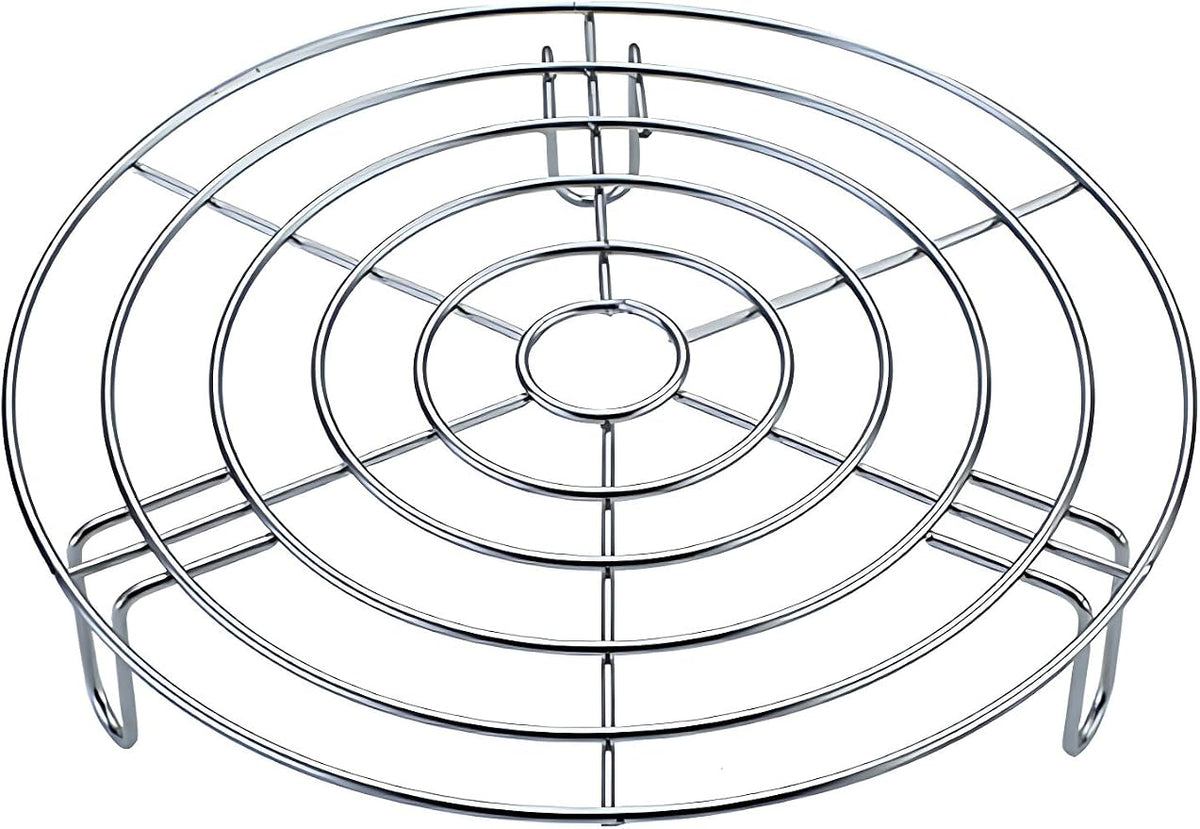 Bacon Cooking Rack for Oven Use Dia 9.4" Wire Cooling Racks for Baking Round 304 Stainless Steel Wire Cooking Racks/Carbon Baking Net/Grill/Pan Grate with Legs (Height 1.8",9.4"/24cm)