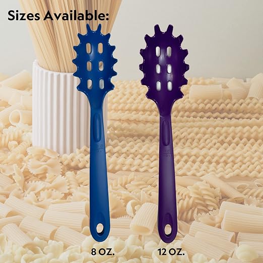 Rite-Size 12 oz. Spaghetti Pasta Spoon Server, Copolymer Plastic Heat Resistant Professional Cooking Tool, Purple