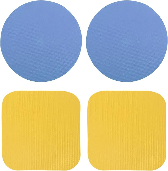 LUTER 4pcs Jar Opener Gripper Pad for Seniors with Weak Hands, Rubber | Multi-function Silicone Bottle Opener Lid Cap Rubber Gripper Pads Kitchen Coasters Gadgets, Blue, Yellow