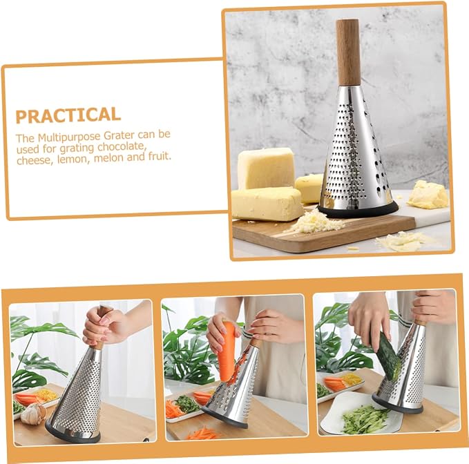 Manual Cheese Vegetable Grater Stainless Steel Kitchen Gadget with Ergonomic Handle for Grating Cheese Fruits and Vegetables Household Kitchen Tool 11.81X5.11X5.11 Inches