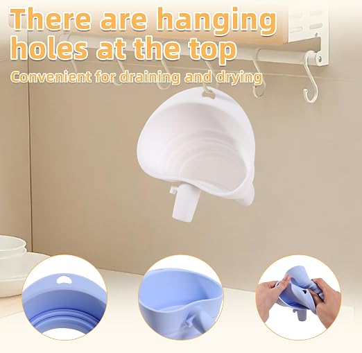 1PC Silicone Flour Funnel for Kitchen Aid Mixer,Foldable Wide-Mouth Design,Anti-Clog and Splash-Proof,Easy to Pour,Suitable for KitchenAid Artisan KSM150 5-Quart Tilt-Head Mixer,Dishwasher-Safe