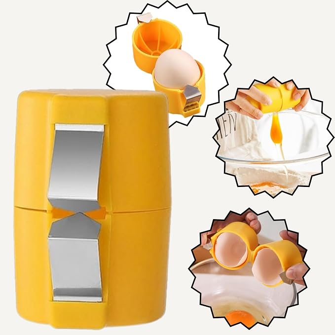Egg Shell Opener for Raw Eggs – No Mess Egg Cracker Tool & Separator, Eggshell Topper Cutter for Easy Egg Opening, Perfect Egg Cracking Tool – Not for Hard-Boiled Eggs